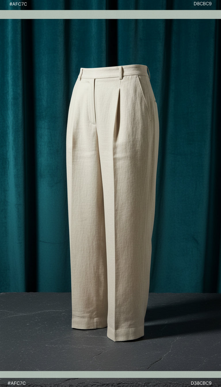 Oat linen tailored pants in a new setting